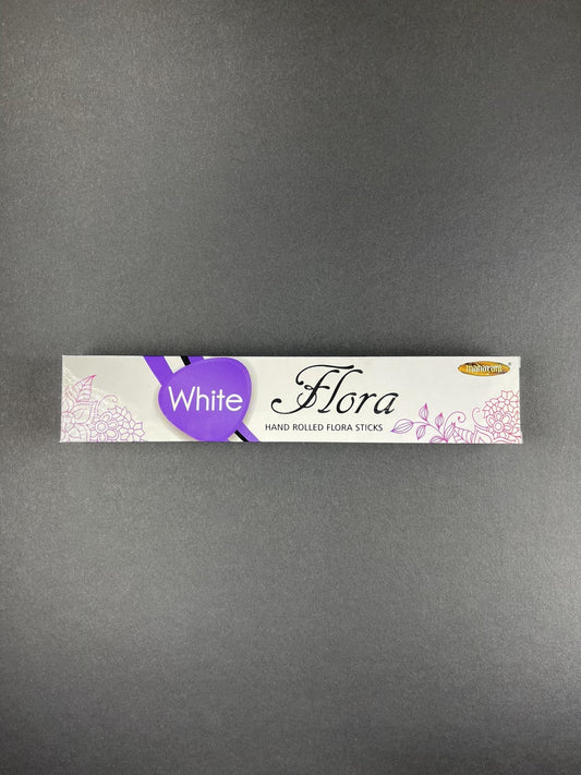 white flora incense sticks cover